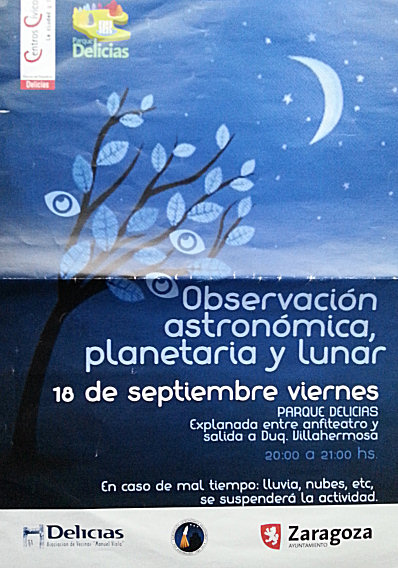 Observación urbana lunar y planetaria desde el parque Delicias