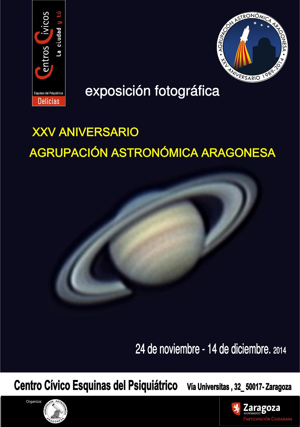 Exposición de Astrofotografías XXV Aniversario de la Agrupación Astronómica Aragonesa